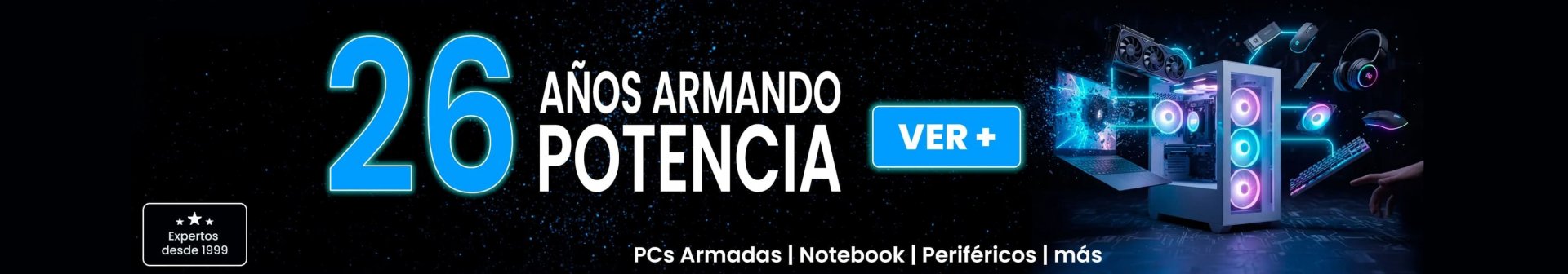 Necxus cumple 26 años: ofertas en PCs, notebooks y accesorios de tecnología