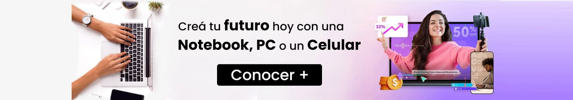 Emprendé con tecnología: notebooks, PCs y accesorios para tu proyecto