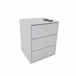 Mesa de Luz 3 Cajones CORSA Guias Telescopicas Blanco