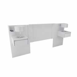 Respaldo con 2 Mesas Flotantes CORSA 150-200 cm Blanco