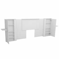 Respaldo de Cama CORSA con Puerta y Estantes Flotante Blanco
