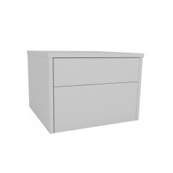 Mesa de luz CORSA 1 Cajon y Desayunador Flotante blanco