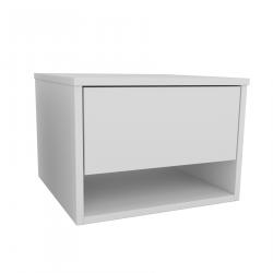 Mesa de luz CORSA 1 Cajon y Hueco Flotante blanco