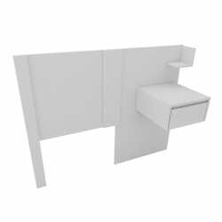 Respaldo CORSA con 1 mesa flotante blanco