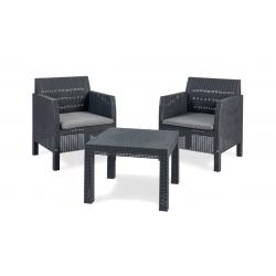Juego de sillones toomax Matilde 3 piezas negro ratan 26235/4