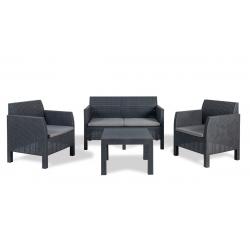 Juego de sillones toomax Matilde 4 piezas negro ratan 26232/7