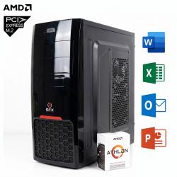 Pc Necxus de Oficina Athlon 3000G 8GB 500GB SSD PCIe Gabinete KIT