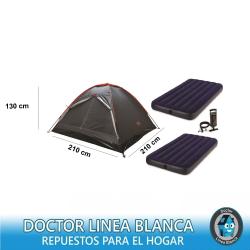 Carpa foco combo Carpa + 2 Colchones inflables + Inflador