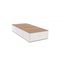 BASE DE COLCHON CON 3 CAJONES 90 CM ANCHO